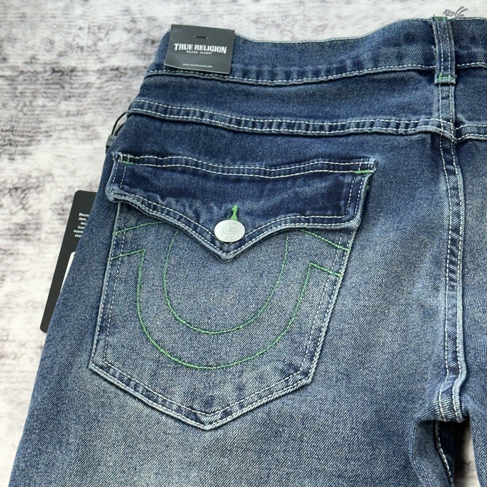 NWT True Religion Ricky SN Flap Straight Jeans 32x34 Dark Woodland MSRP $164 - Picture 10 of 12